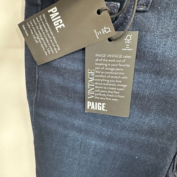 PAIGE CINDY High Rise Ankle Straight Dark Wash Denim Jean in Sussex // 0 - Picture 8 of 15
